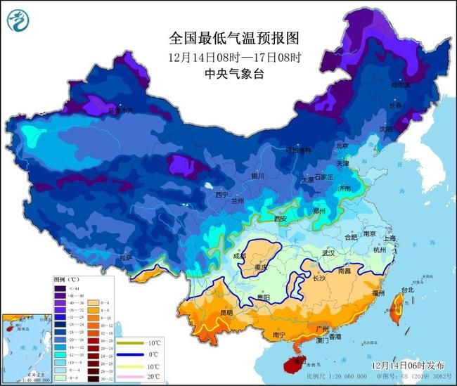 寒潮黄色预警 我国大部先后降温8至12℃北方局地降温将超20℃